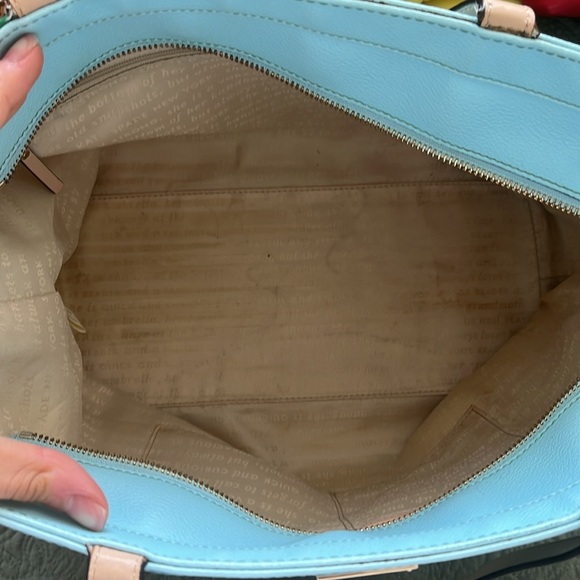 Kate Spade Light Blue and Green Leaf Pouch - Picture 5 of 7